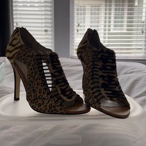 Nine West Cheetah Print Zip-Up Heels